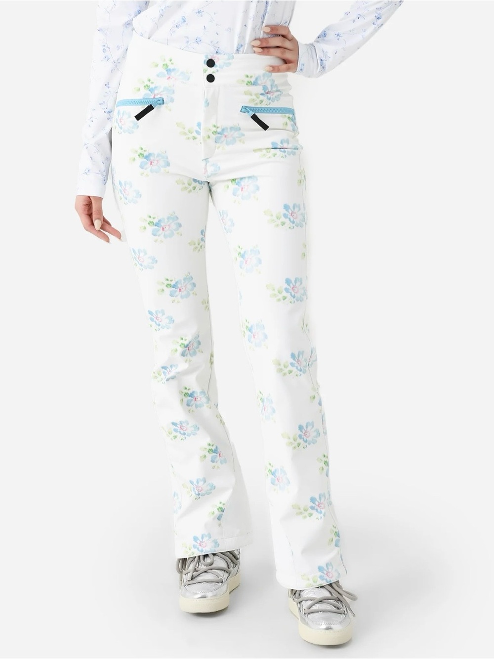 LoveShackFancy / Bogner Fire + Ice White Floral Ski Pants